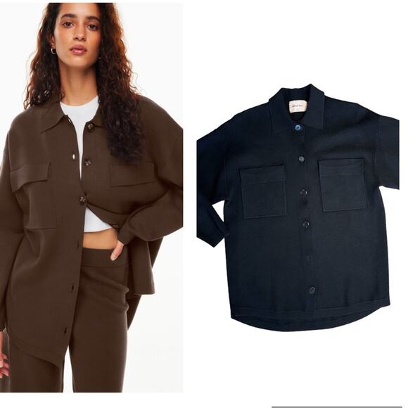 ARITZIA WILFRED FREE Women’s Black Ronnie Button Front Long Sleeve Sweater - Picture 1 of 10